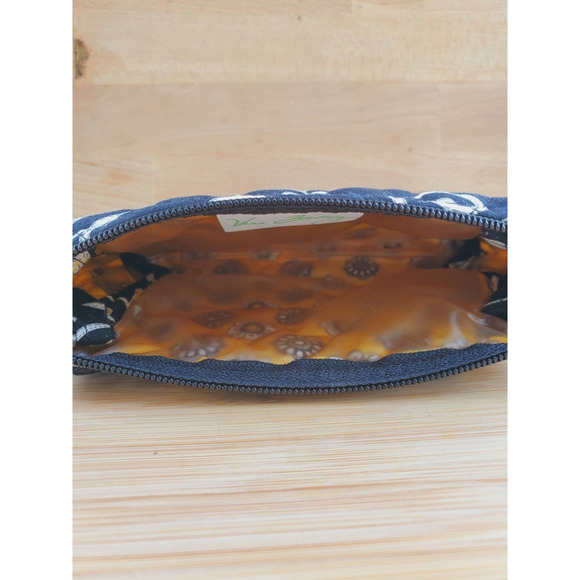 Vera Bradley Womens Yellow Bird Cosmetic Bag Case Floral Zipper 6''x 5'' - Picture 8 of 8